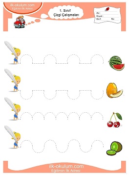 Çocuklar İçin Çizgi Çalışma Sayfaları 